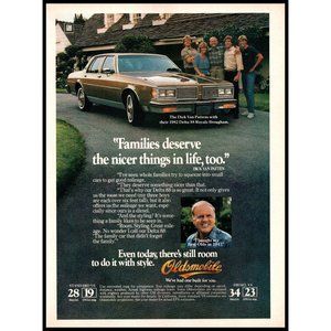 1982 Oldsmobile Delta 88 Royale Brougham Sedan Vintage Print Ad Family Wall Art